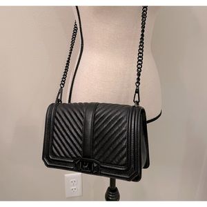 Black leather crossbody Rebecca Minkoff. Perfect condition. Chain/leather strap